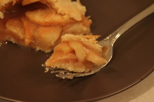 Finished pie on fork