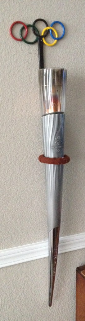 My mom's Olympic torch on her wall